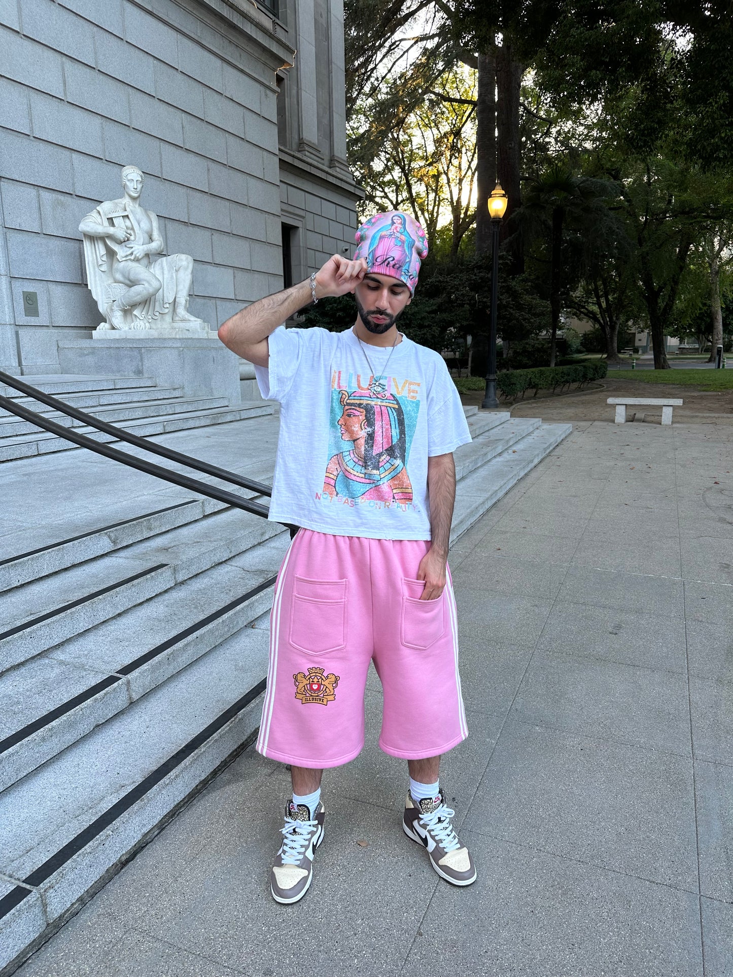 'Illusive Guardian' Sweat Shorts - Pink