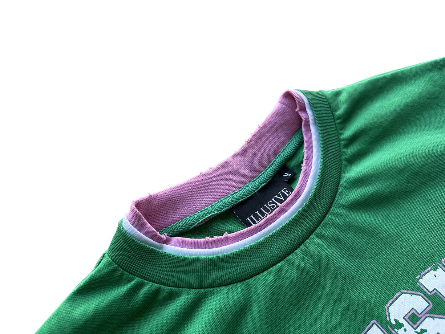 'Illusive Ascendant' Cropped Triple Layer Tee - Green
