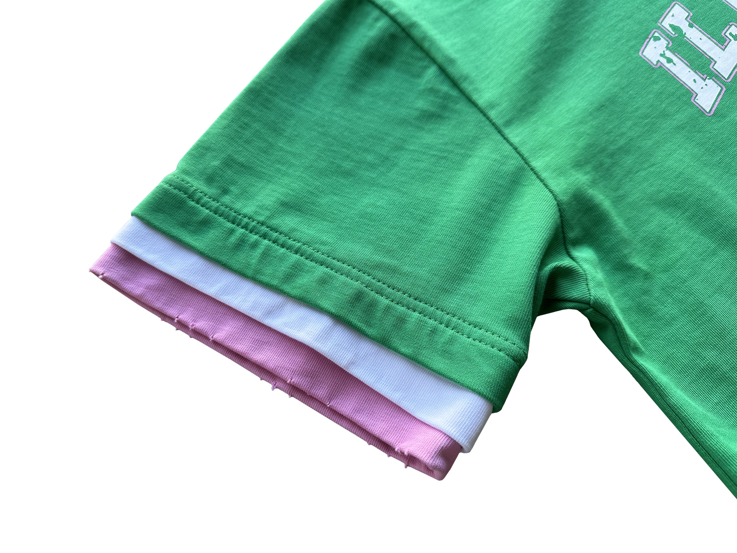 'Illusive Ascendant' Cropped Triple Layer Tee - Green