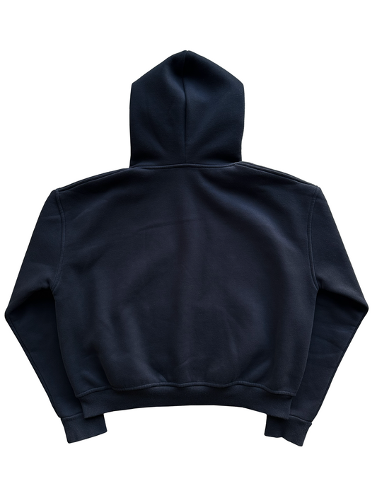 'Menna's Fragment' Cropped Zip Up - Black