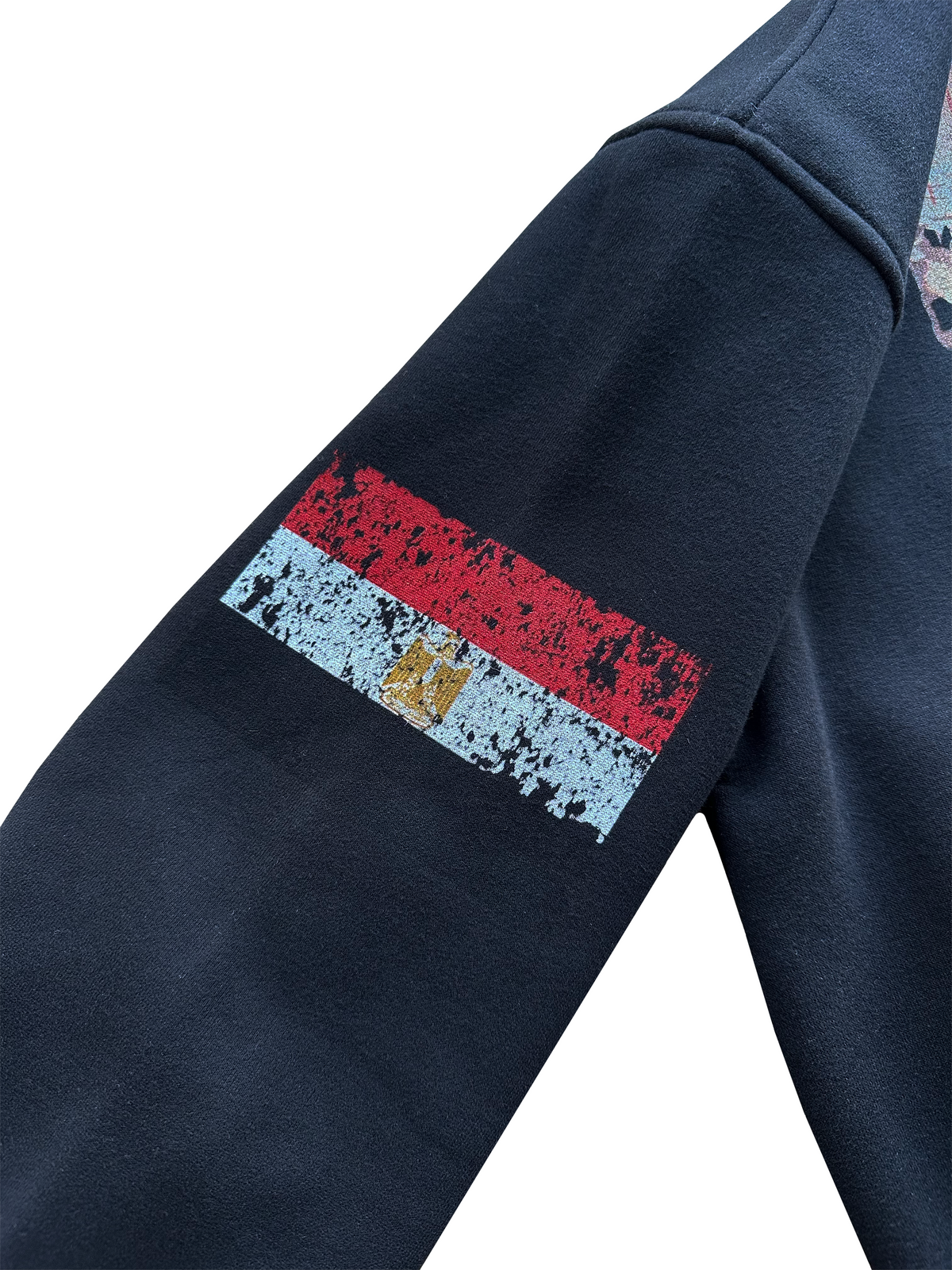 'Menna's Fragment' Cropped Zip Up - Black