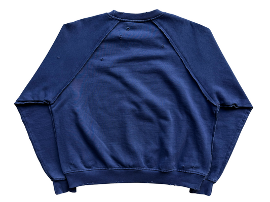 'Illusive Era' Cropped Crewneck - Navy Blue