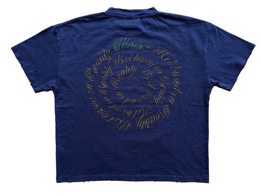 'Risen Pharaoh' Cropped Lightweight Tee - Navy Blue