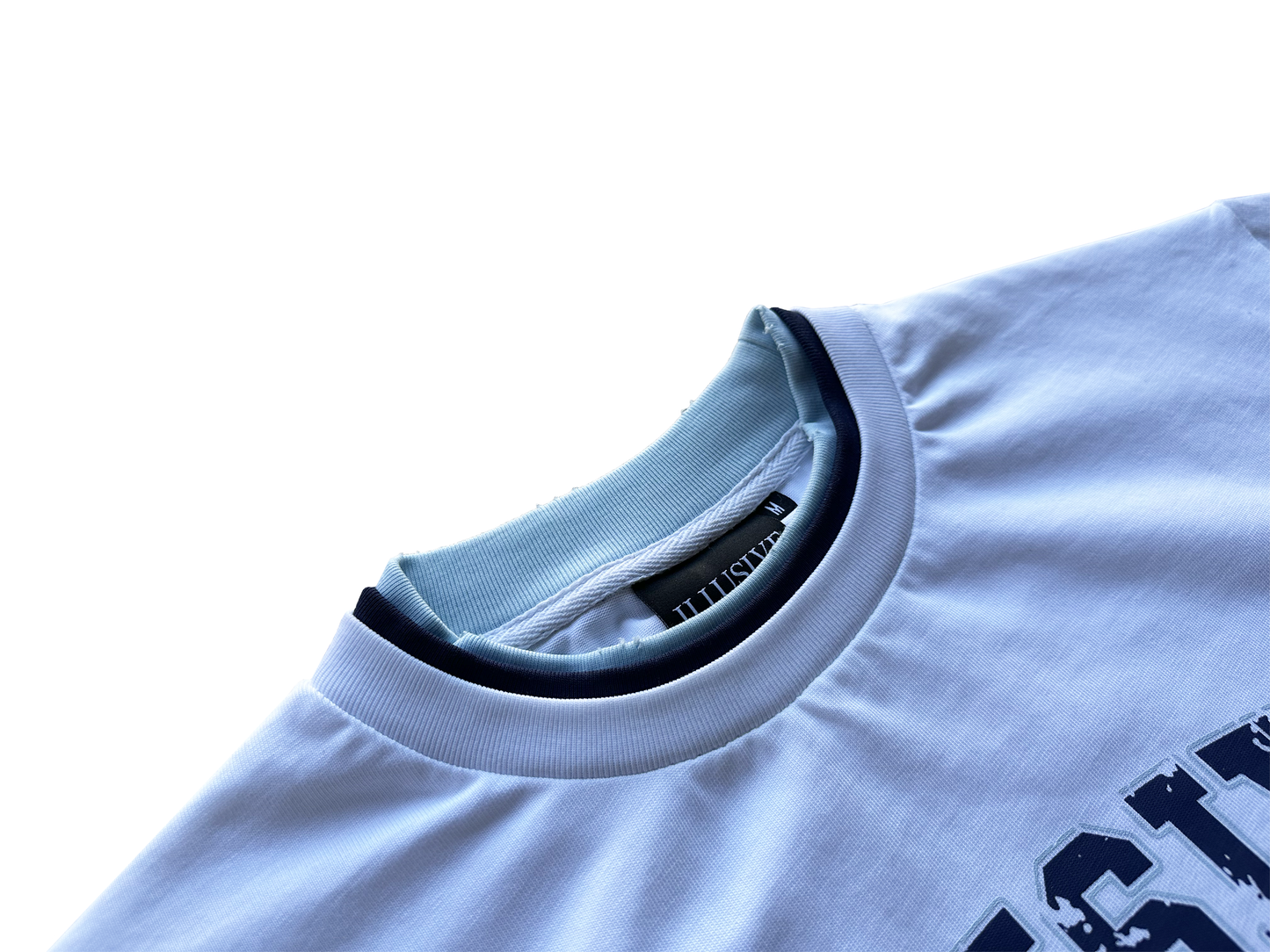 'Illusive Ascendant' Cropped Triple Layer Tee - White