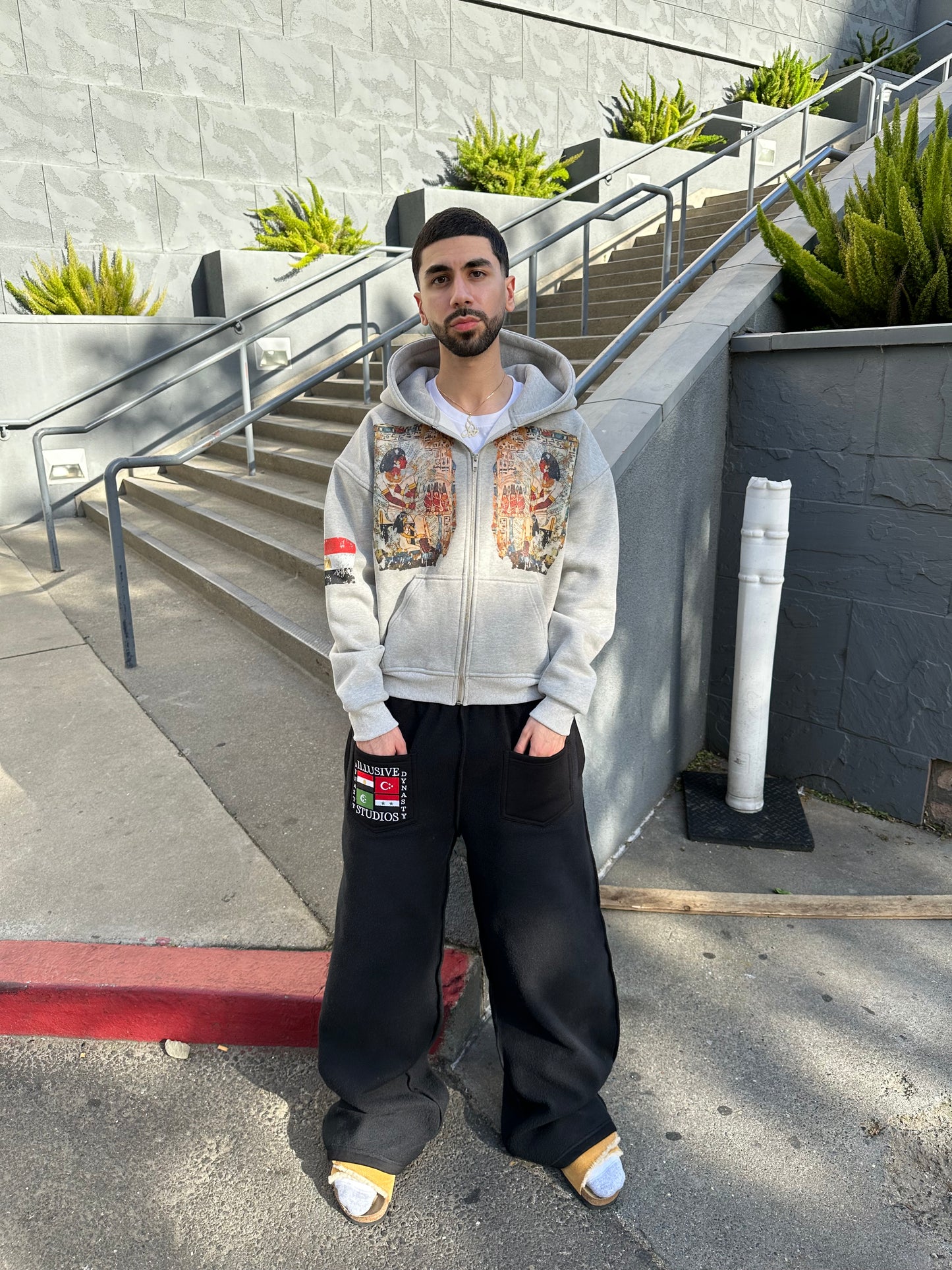 'Sennefer's Fragment' Cropped Zip Up - Gray