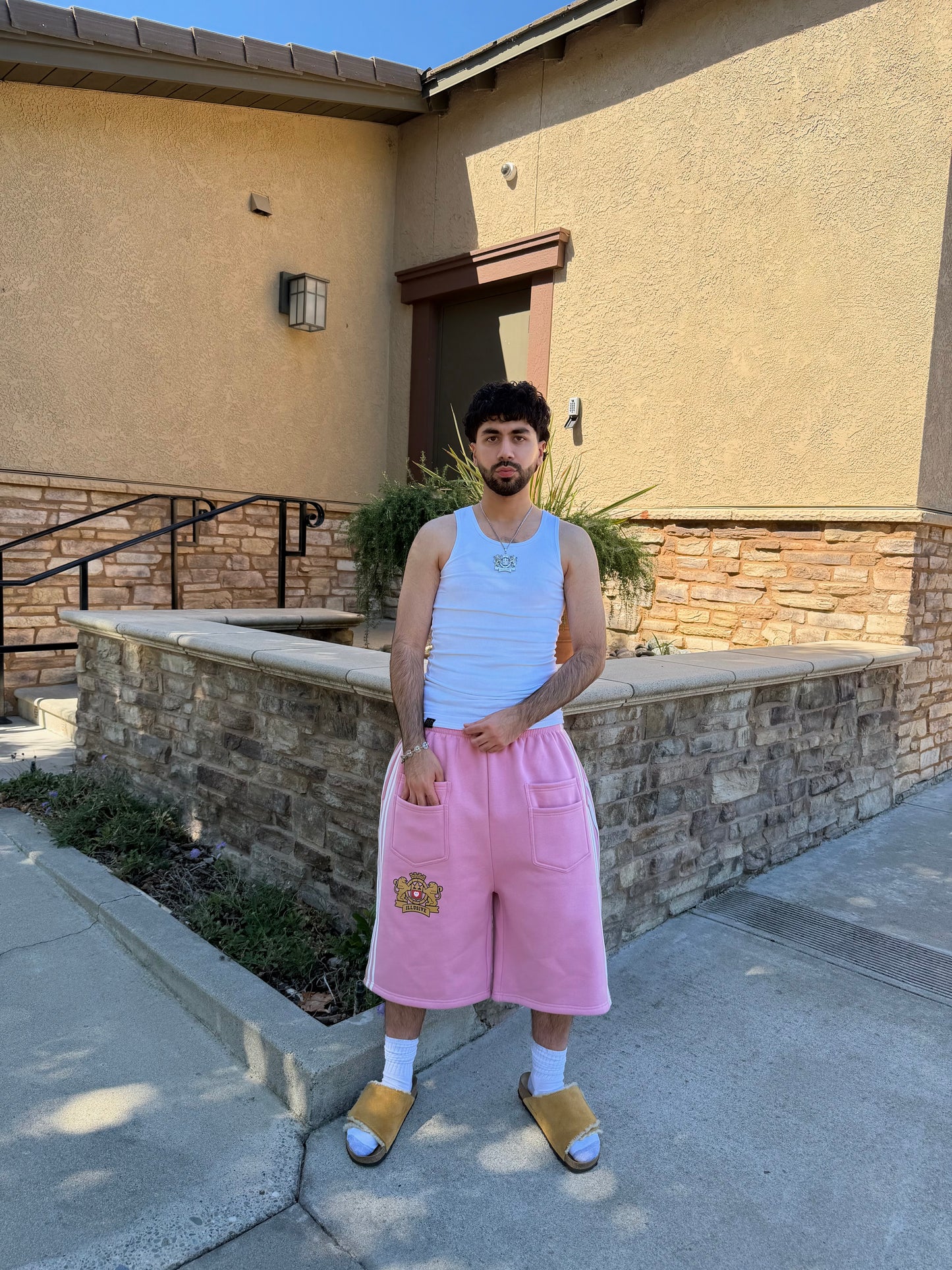 'Illusive Guardian' Sweat Shorts - Pink