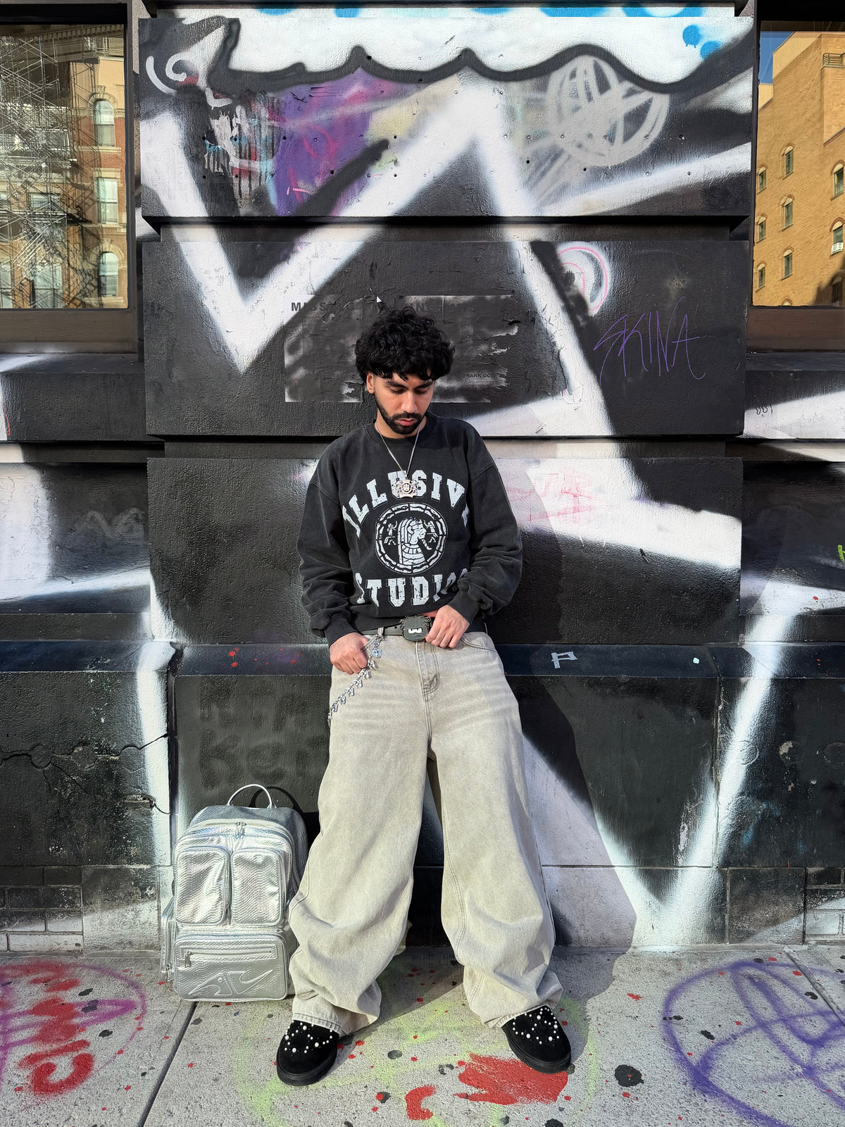 'Pharaoh's Legacy' V2 Cropped Crewneck - Black