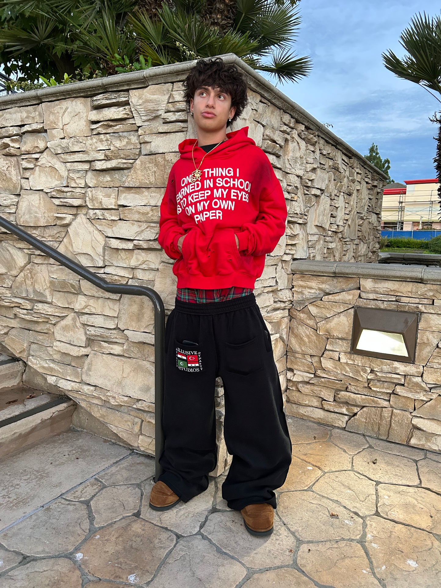 'Illusive Dynasty' Inside Out Sweatpants - Black