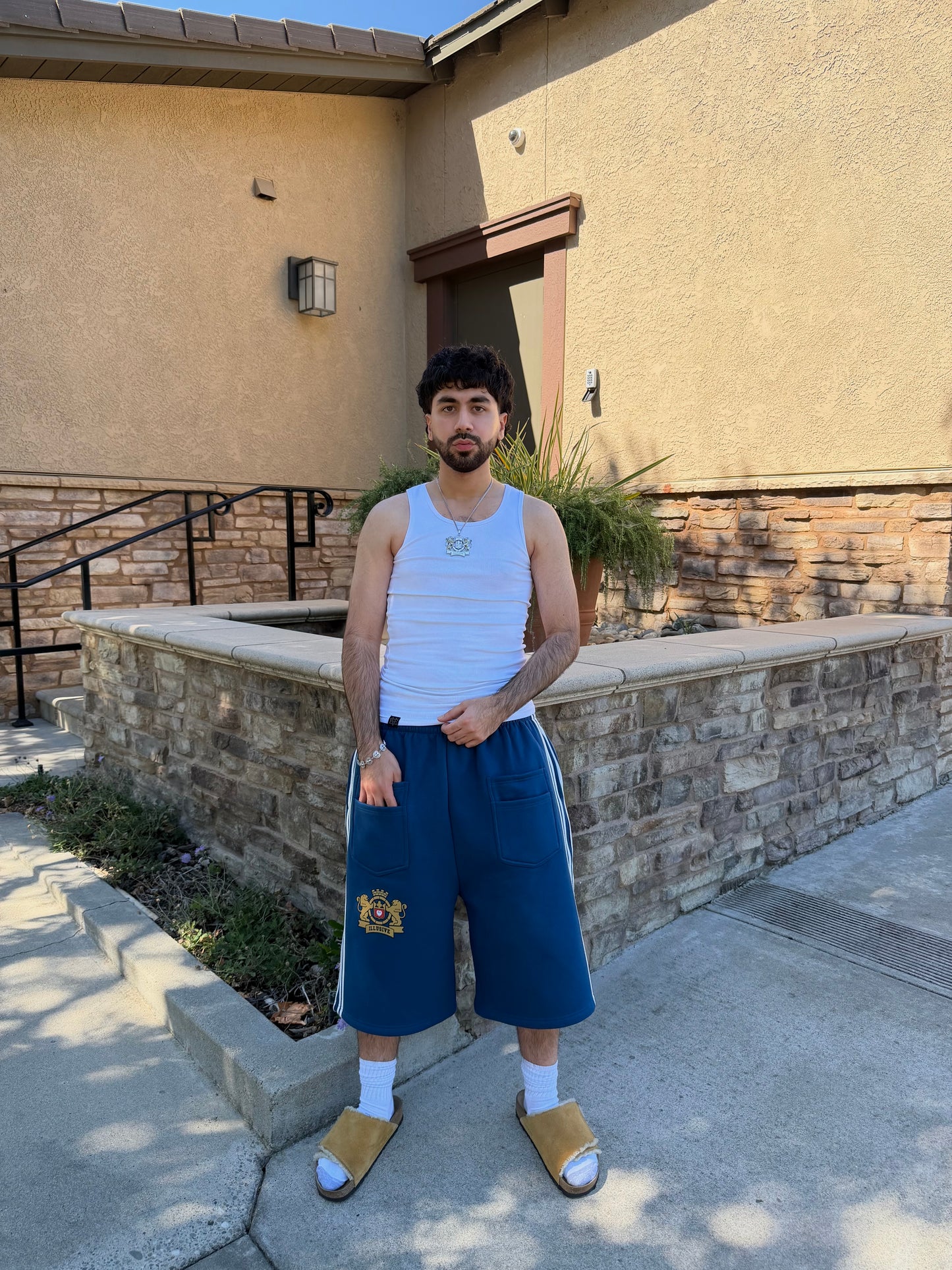 'Illusive Guardian' Sweat Shorts - Sapphire Blue