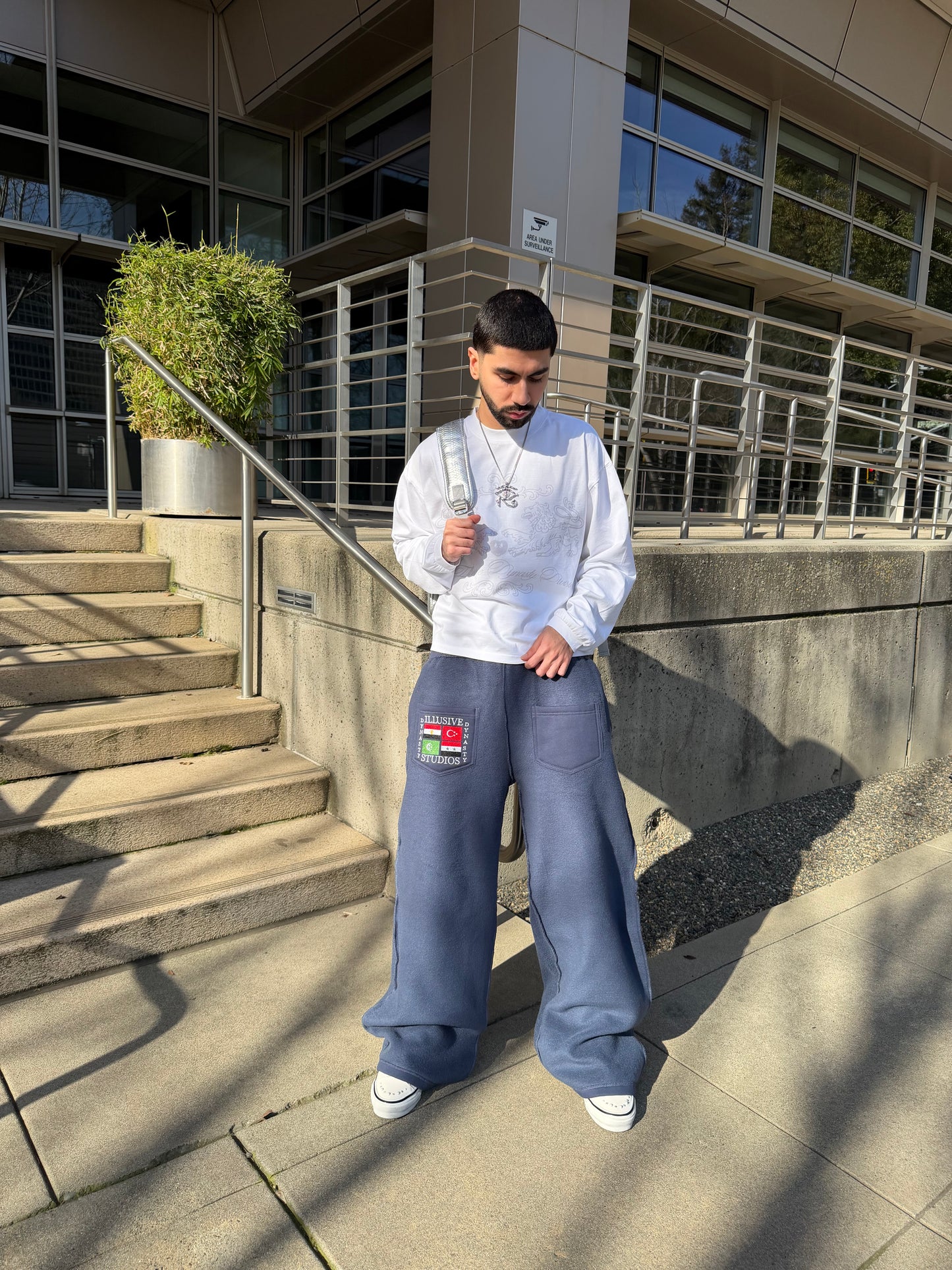 'Illusive Dynasty' Inside Out Sweatpants - Navy Blue