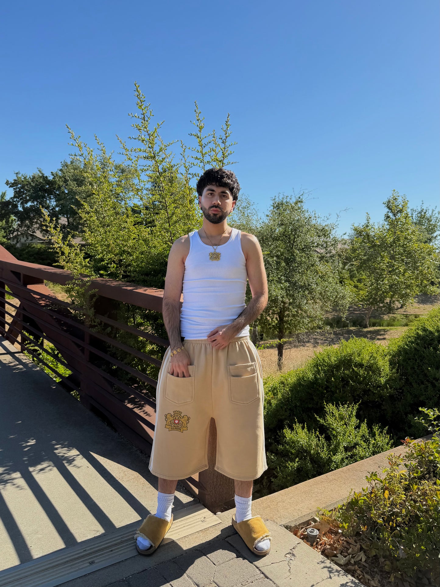 'Illusive Guardian' Sweat Shorts - Cream