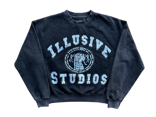 'Pharaoh's Legacy' V2 Cropped Crewneck - Black