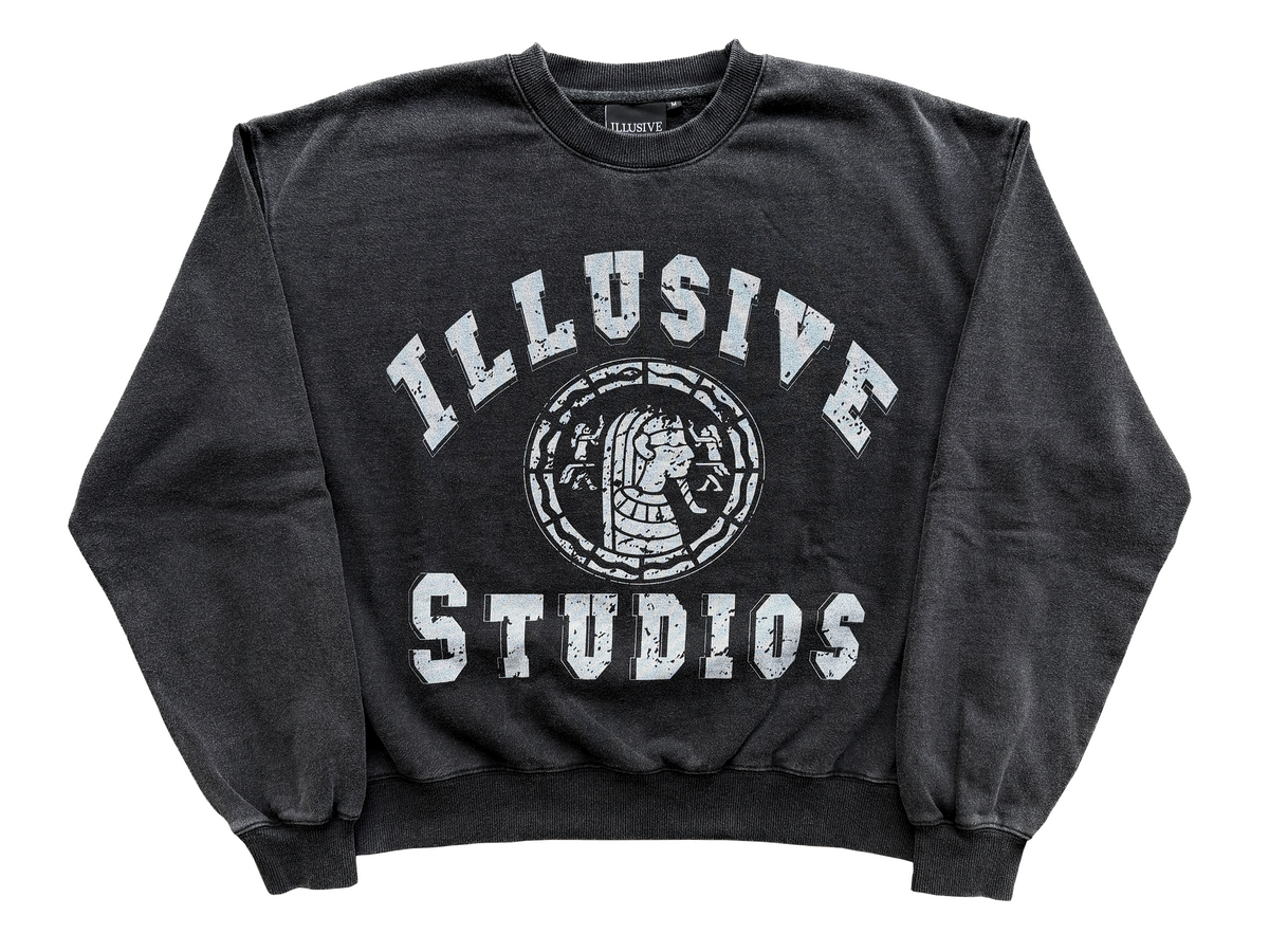 'Pharaoh's Legacy' V2 Cropped Crewneck - Black