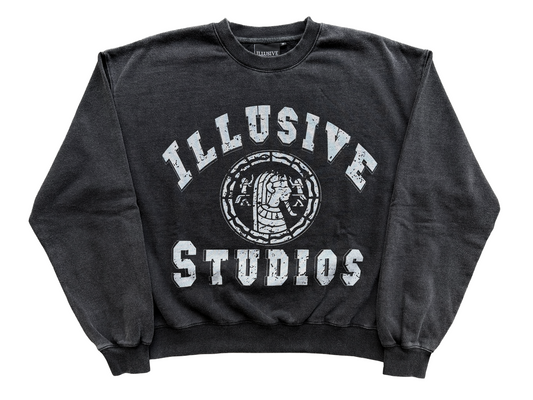 'Pharaoh's Legacy' V2 Cropped Crewneck - Black