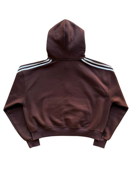 'Illusive Guardian' Cropped Zip Up - Brown