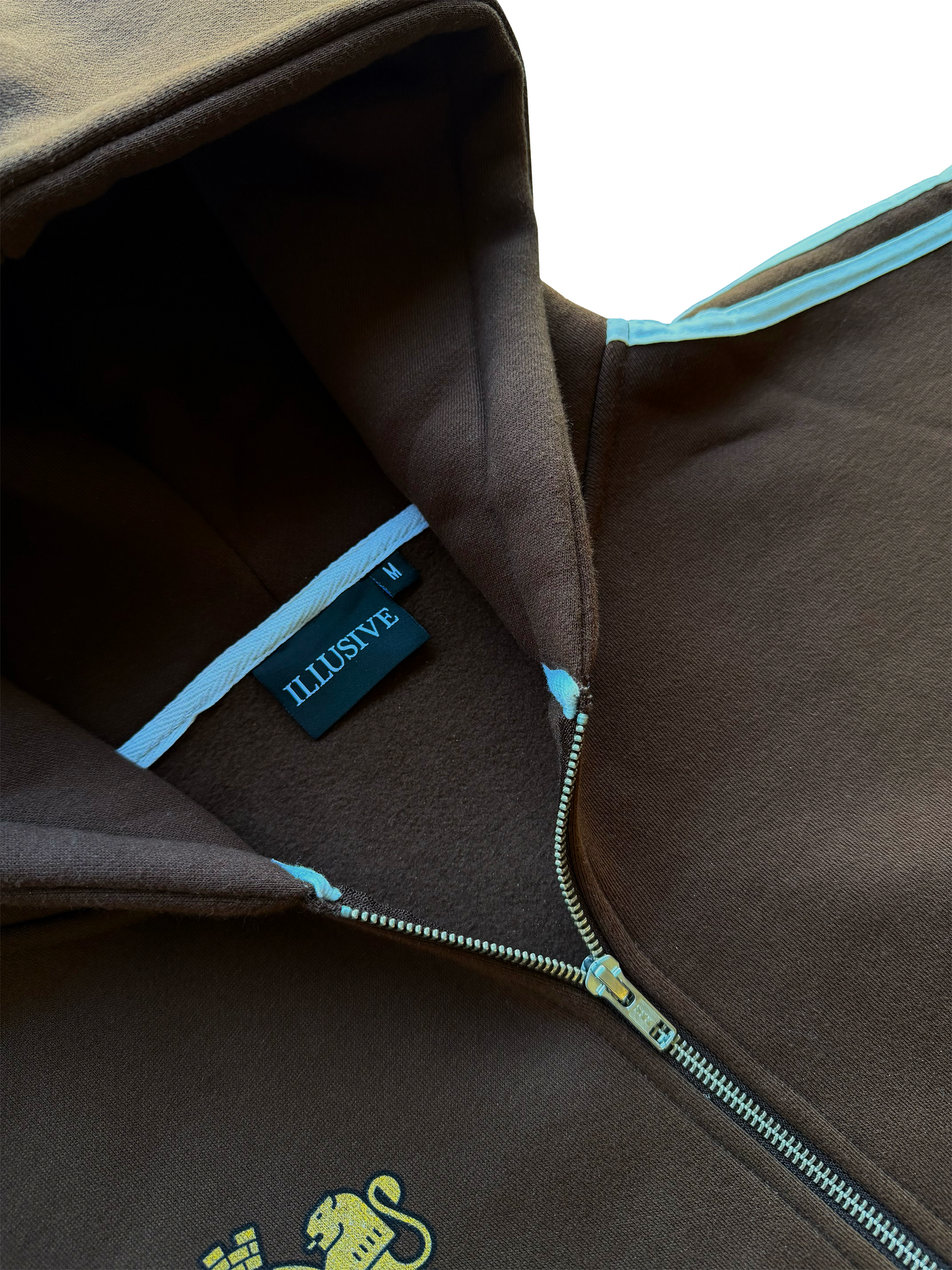 'Illusive Guardian' Cropped Zip Up - Brown