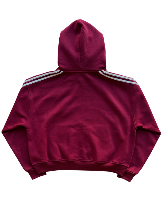 'Illusive Guardian' Cropped Zip Up - Burgundy