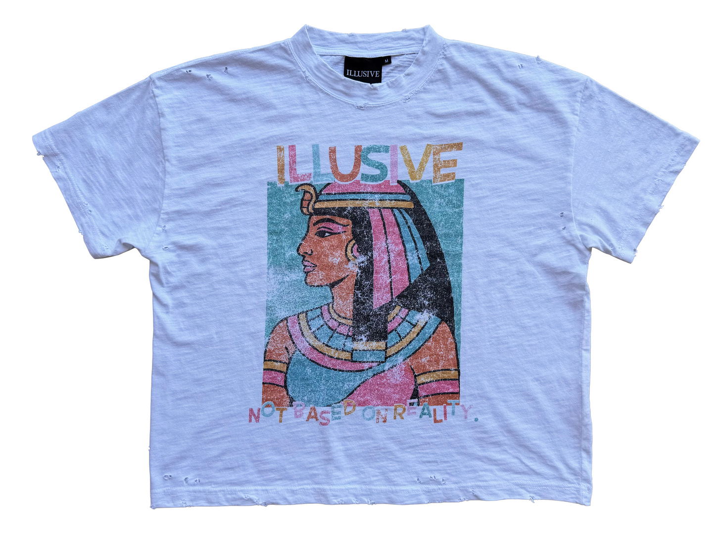'Cleopatra' Cropped Lightweight Tee - White