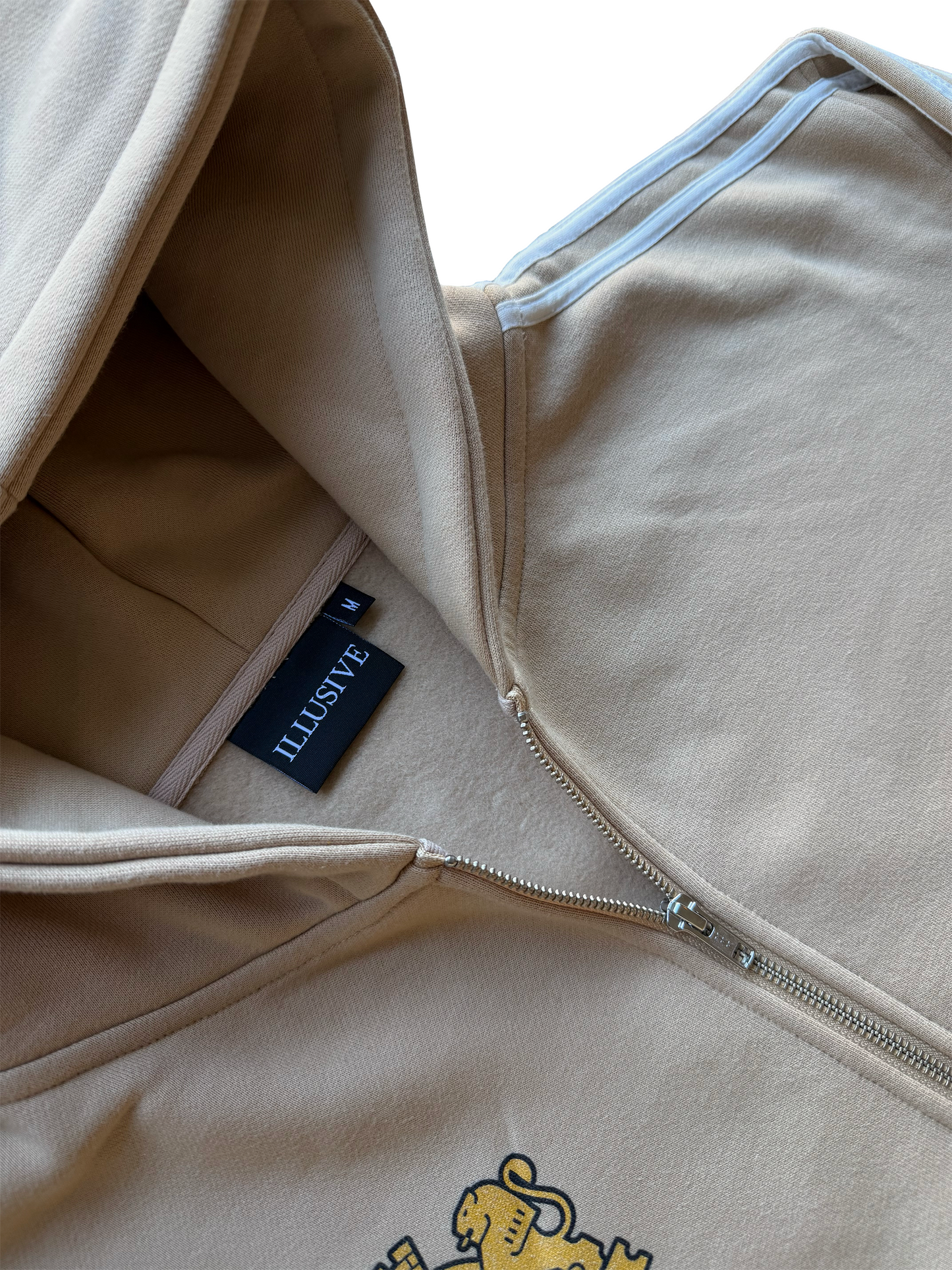 'Illusive Guardian' Cropped Zip Up - Cream