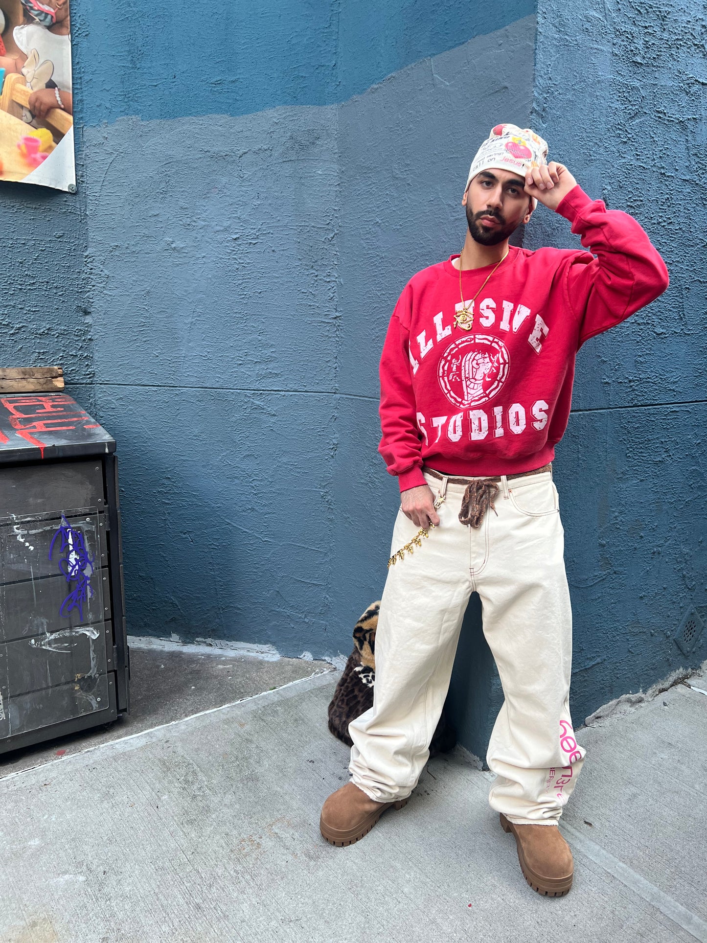 'Pharaoh's Legacy' V2 Cropped Crewneck - Red