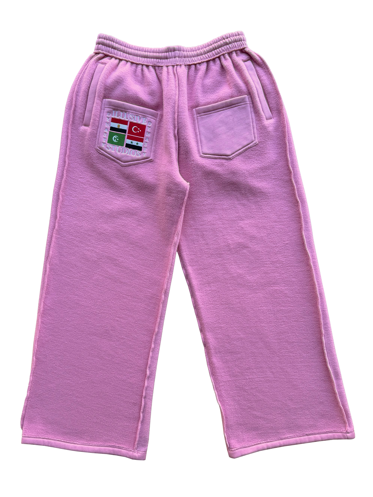 'Illusive Dynasty' Inside Out Sweatpants - Pink