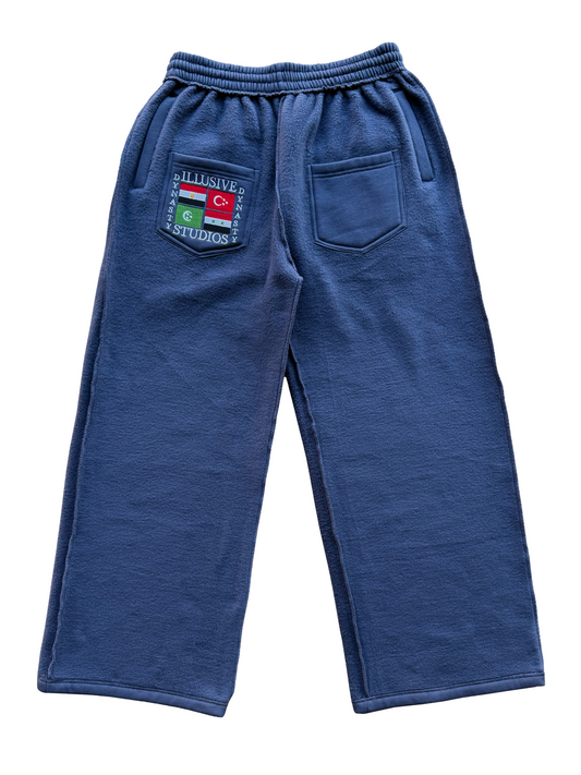 'Illusive Dynasty' Inside Out Sweatpants - Navy Blue