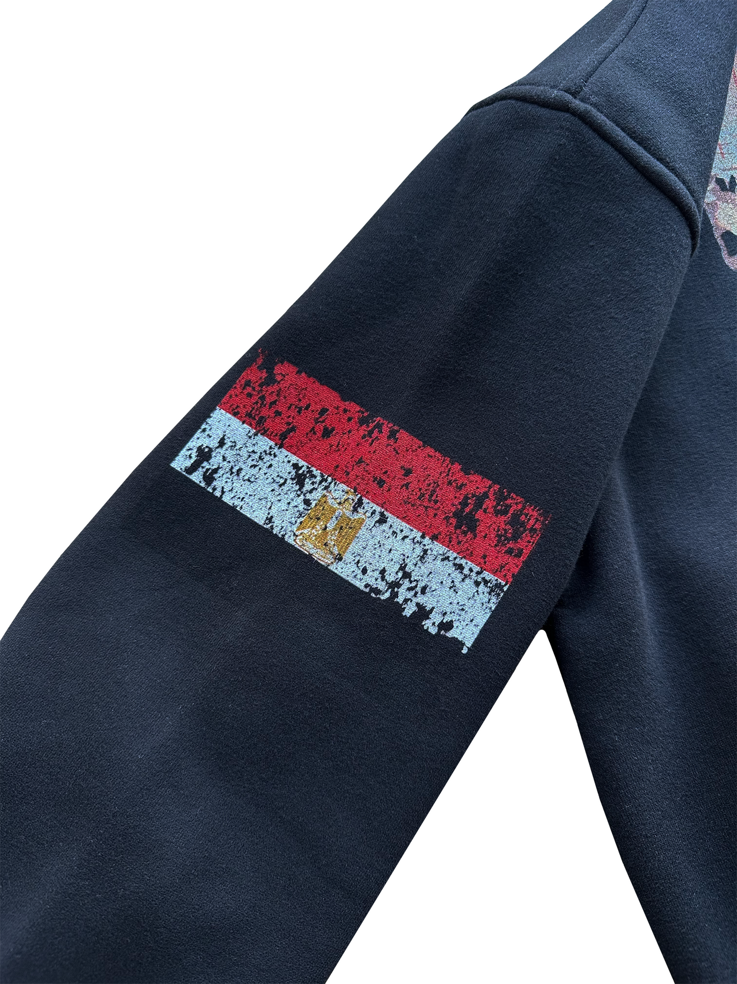 'Menna's Fragment' Cropped Zip Up - Black