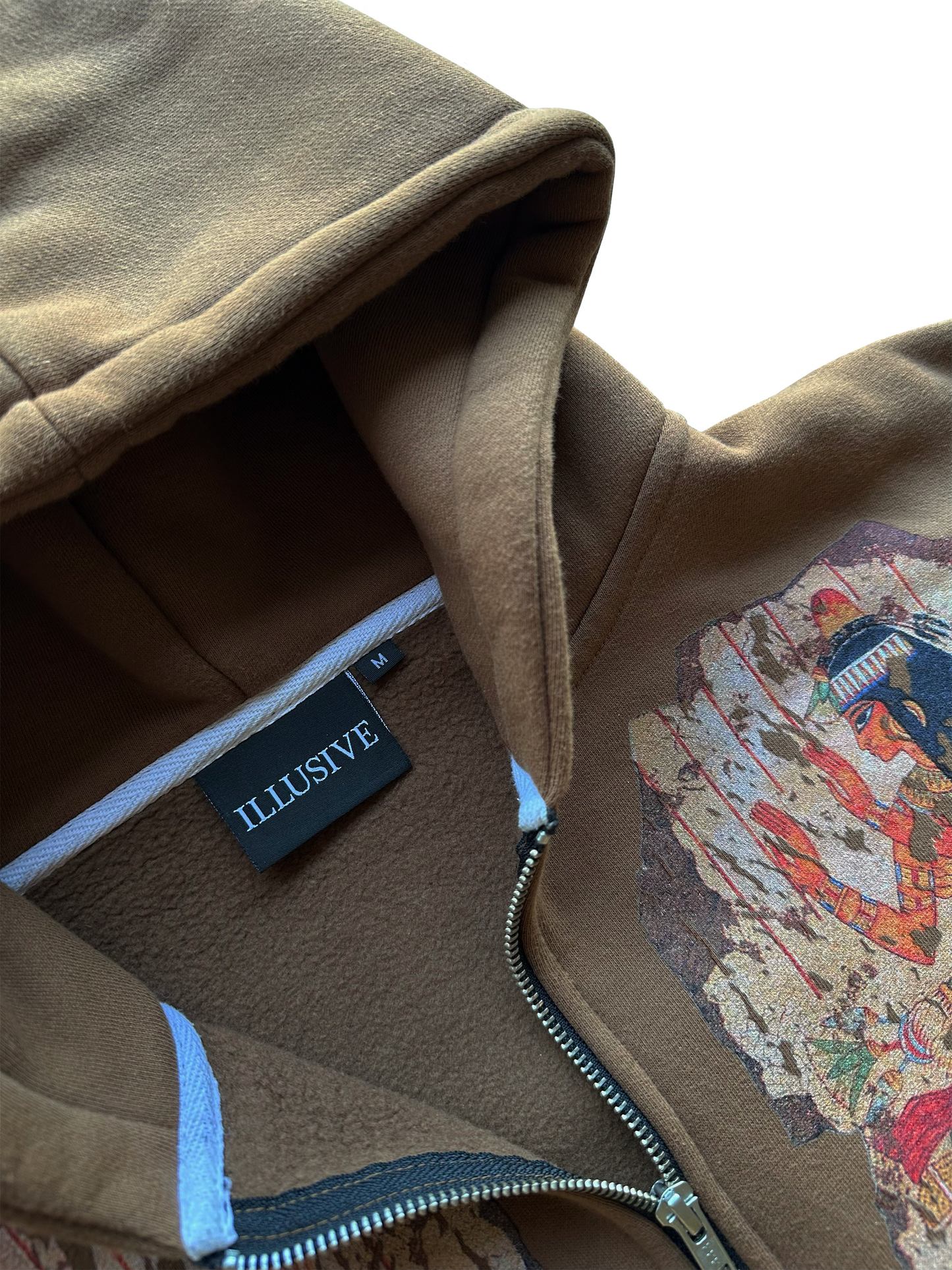 'Menna's Fragment' Cropped Zip Up - Brown