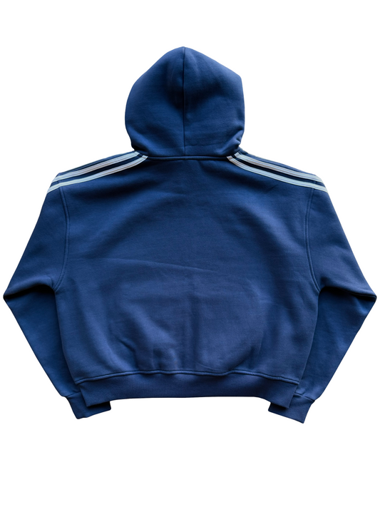 'Illusive Guardian' Cropped Zip Up - Navy Blue