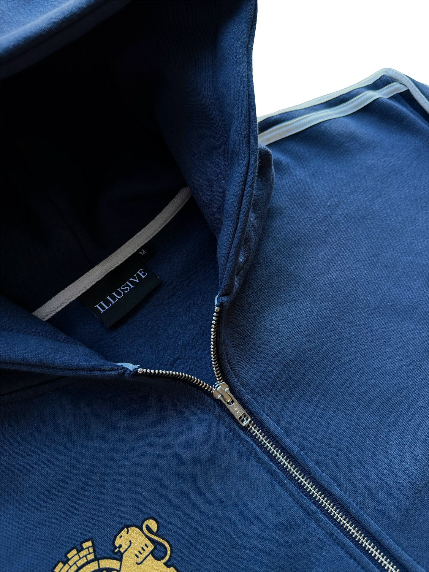 'Illusive Guardian' Cropped Zip Up - Navy Blue