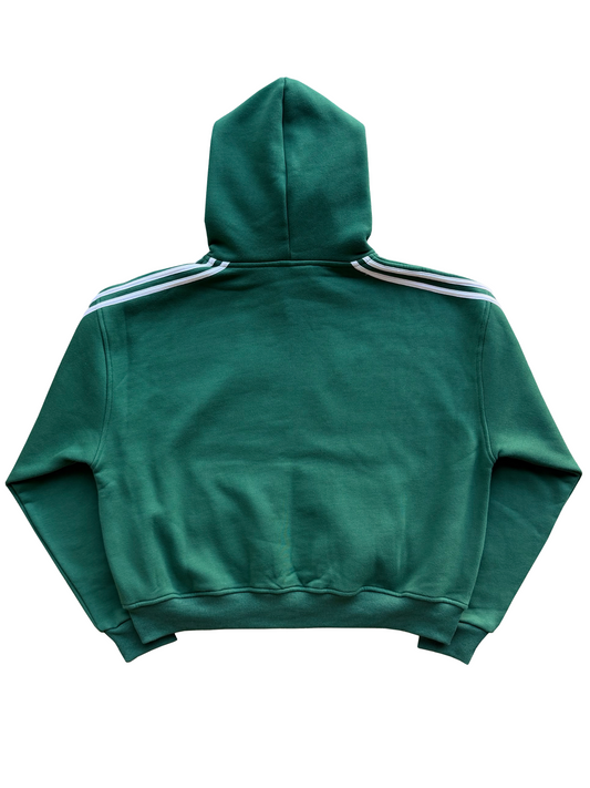 'Illusive Guardian' Cropped Zip Up - Pine Green