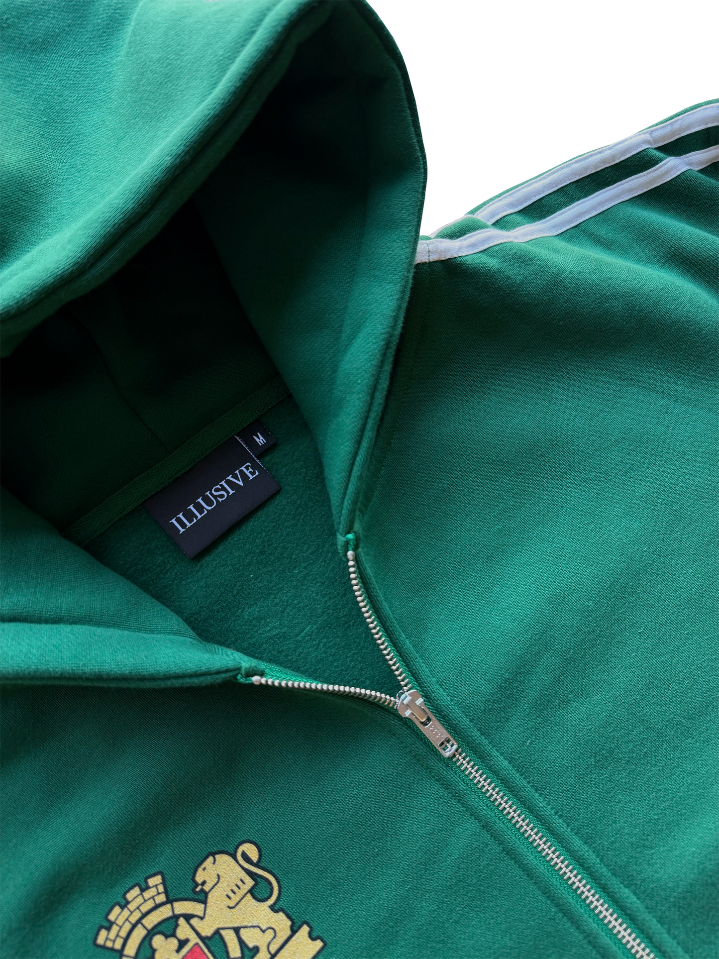 'Illusive Guardian' Cropped Zip Up - Pine Green