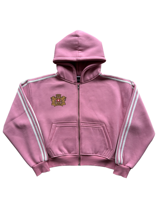 'Illusive Guardian' Cropped Zip Up - Pink