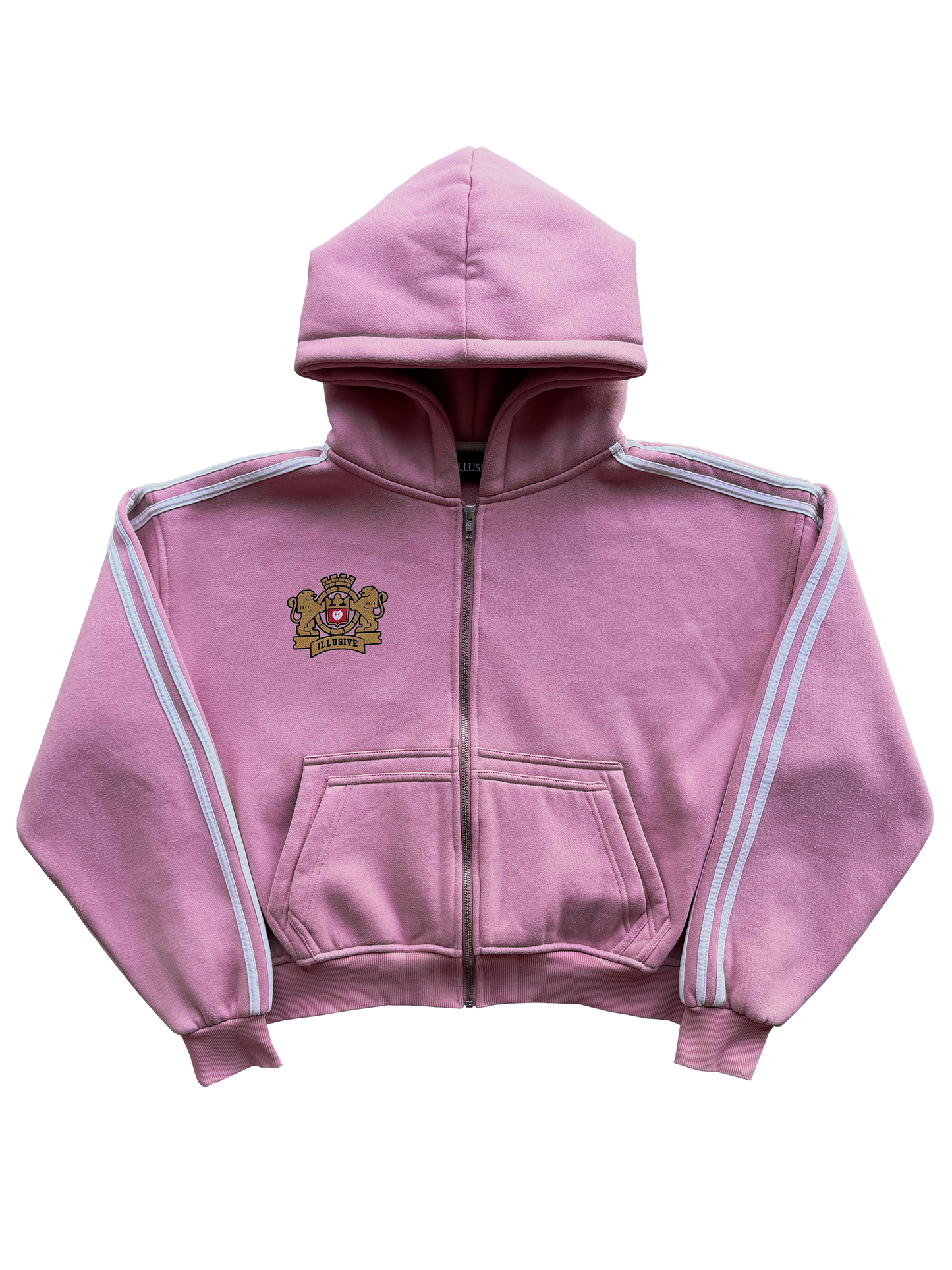 'Illusive Guardian' Cropped Zip Up - Pink