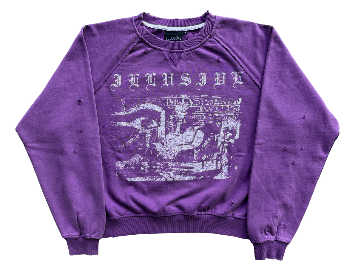 'Illusive Era' Cropped Crewneck - Purple