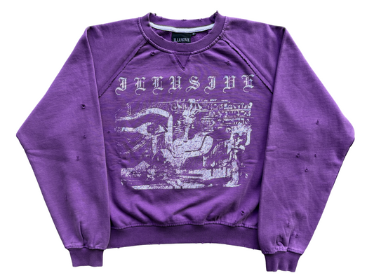 'Illusive Era' Cropped Crewneck - Purple