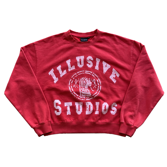 'Pharaoh's Legacy' Cropped Sweater - Red