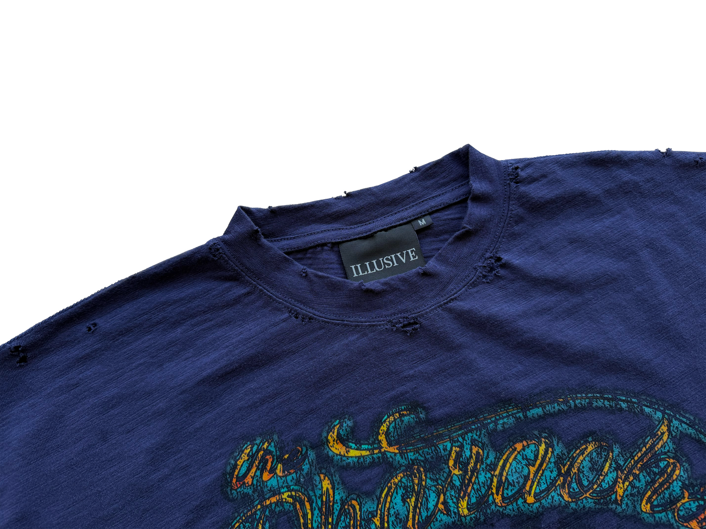 'Risen Pharaoh' Cropped Lightweight Tee - Navy Blue