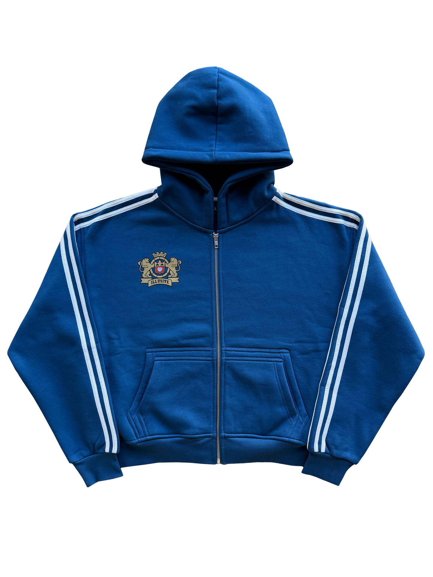 'Illusive Guardian' Cropped Zip Up - Sapphire Blue