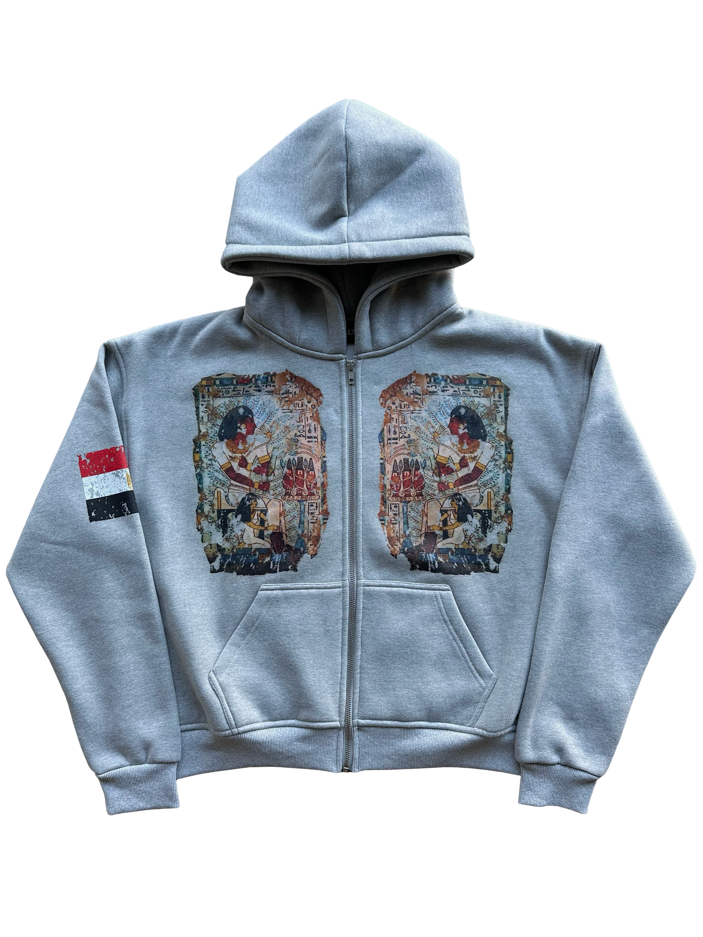 'Sennefer's Fragment' Cropped Zip Up - Gray