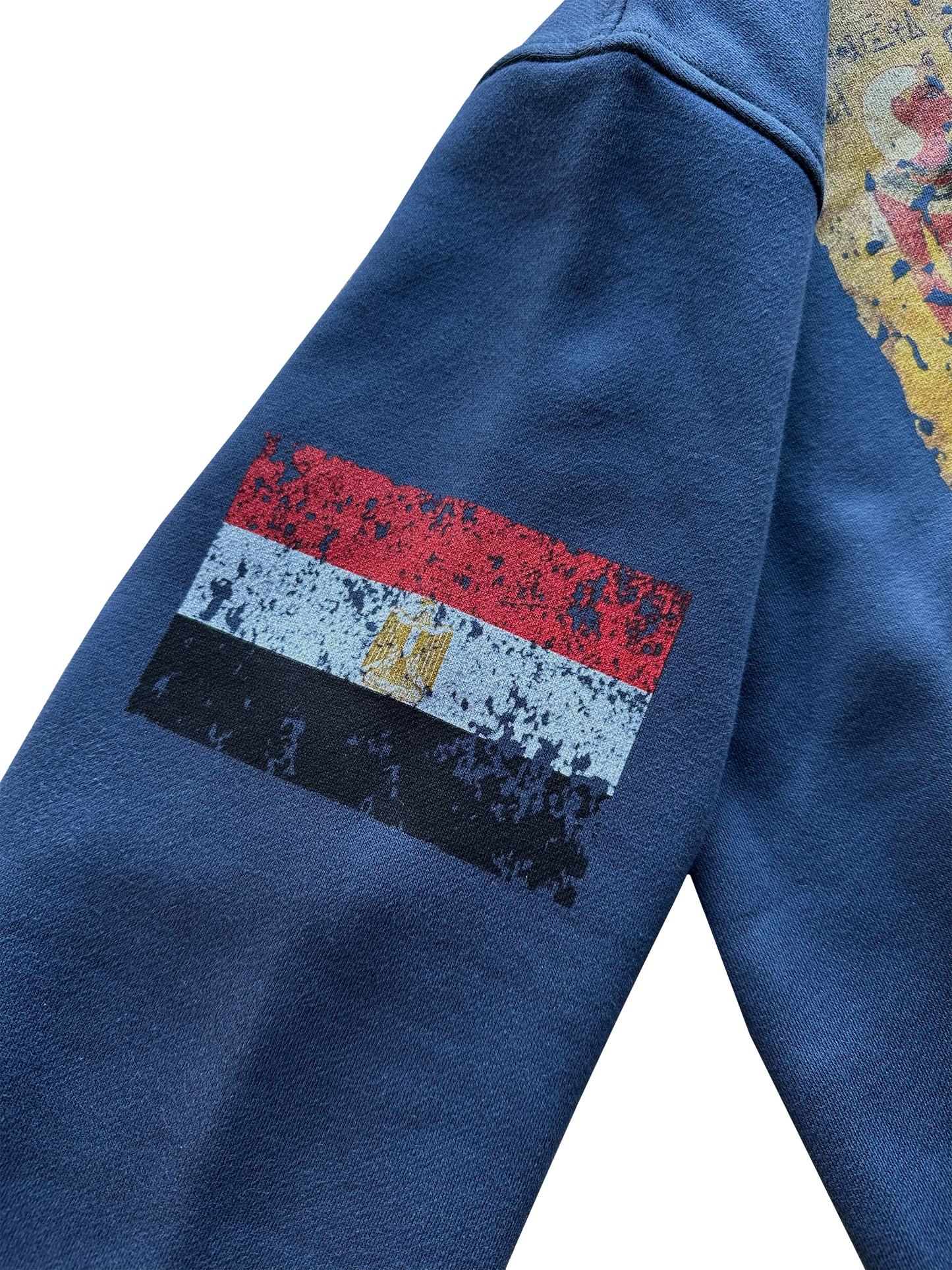 'Tut's Fragment' Cropped Zip Up - Navy Blue