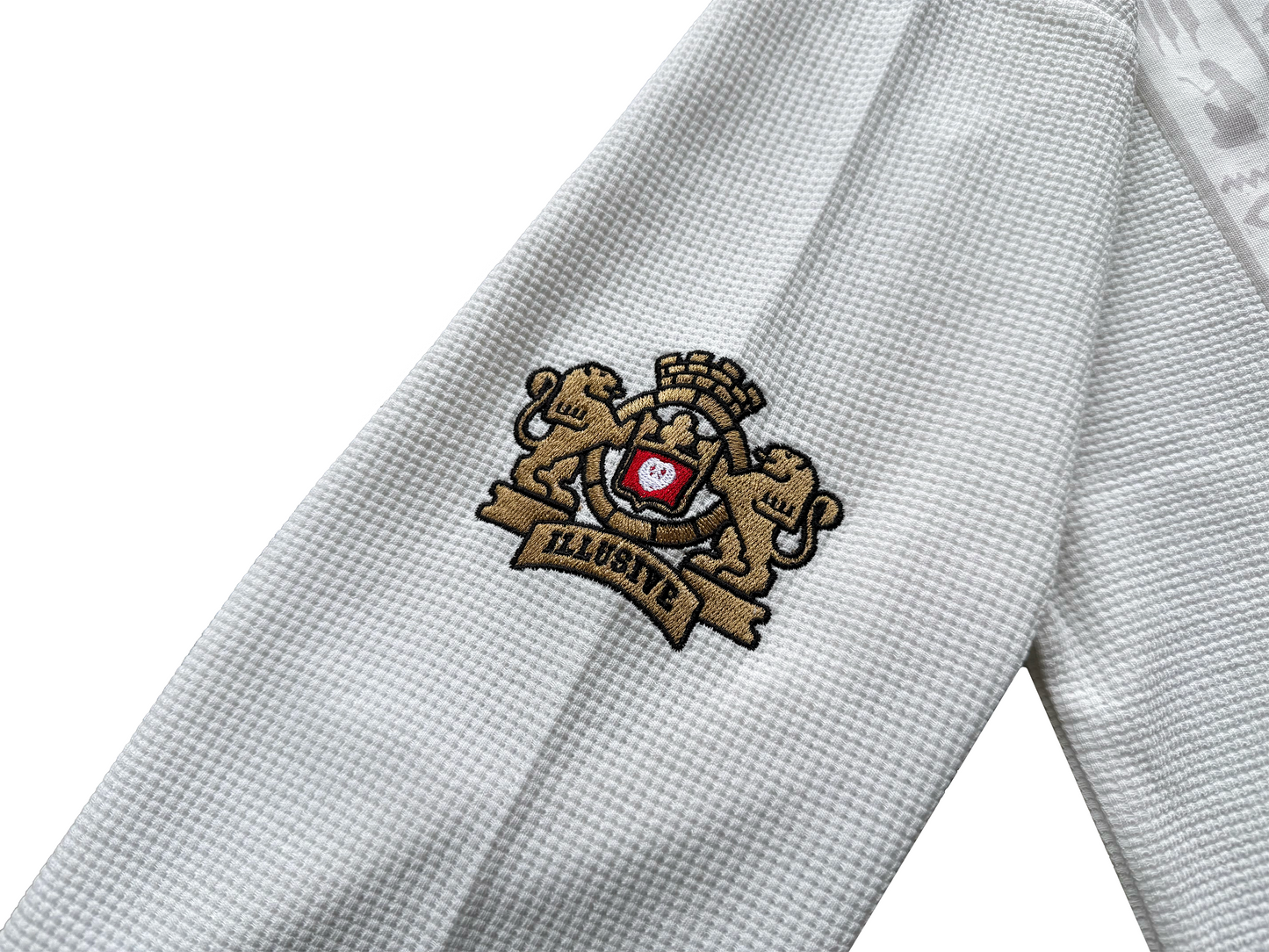 'Glyphs' Cropped Thermal Long Sleeve - White